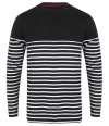 FR134 Front Row Unisex Long Sleeve Breton Striped T-Shirt White / Navy colour image